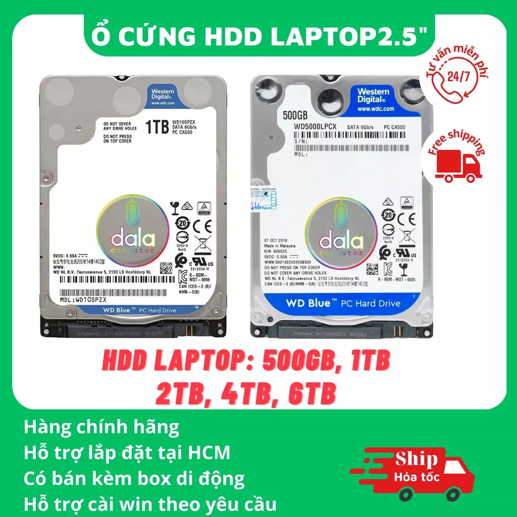 Ổ cứng HDD laptop 500GB 1TB 2TB 2.5 inch SATA tháo máy sức khỏe 100%